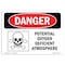 Signmission OSHA Danger Sign, 12" Height, Rigid Plastic, Potential Oxygen Deficient Atmosphere, Landscape OS-DS-P-1218-L-1812 - alternate 1